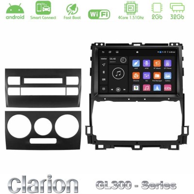 Clarion GL300 Series 4Core Android ClarionOS 2+32GB Toyota Land Cruiser J120 2002-2009 Navigation Multimedia Tablet 9