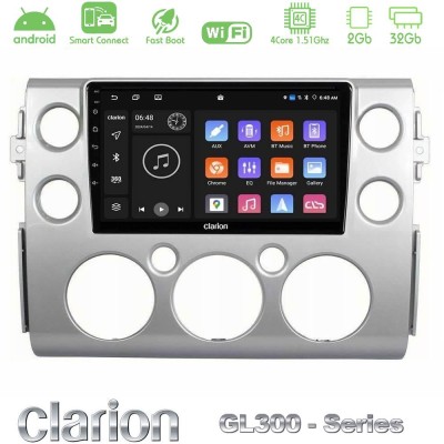 Clarion GL300 Series 4Core Android ClarionOS 2+32GB Toyota FJ 2007-2014 Navigation Multimedia Tablet 9