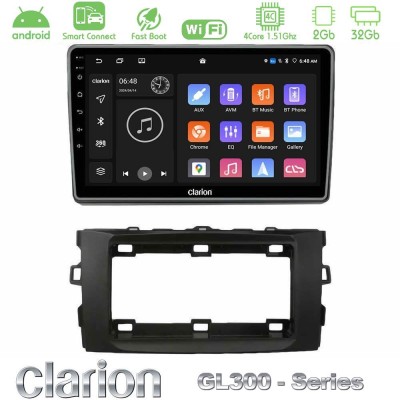 Clarion GL300 Series 4Core Android ClarionOS 2+32GB Toyota Auris 2013-2016 Navigation Multimedia Tablet 10