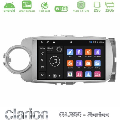Clarion GL300 Series 4Core Android ClarionOS 2+32GB Toyota Yaris Navigation Multimedia Tablet 9