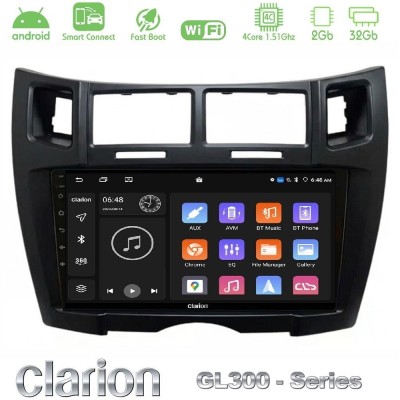 Clarion GL300 Series 4Core Android ClarionOS 2+32GB Toyota Yaris Navigation Multimedia Tablet 9