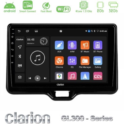 Clarion GL300 Series 4Core Android ClarionOS 2+32GB Toyota Yaris Cross RHD 2020-> (Low Version) Navigation Multimedia Tablet 9
