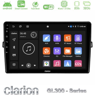 Clarion GL300 Series 4Core Android ClarionOS 2+32GB Toyota Auris Navigation Multimedia Tablet 10
