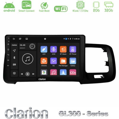 Clarion GL300 Series 4Core Android ClarionOS 2+32GB Volvo S60 2010-2018 Navigation Multimedia Tablet 9