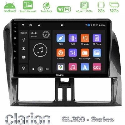 Clarion GL300 Series 4Core Android ClarionOS 2+32GB Volvo XC60 2009-2012 Navigation Multimedia Tablet 9