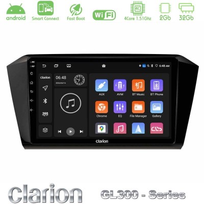 Clarion GL300 Series 4Core Android ClarionOS 2+32GB VW Passat Navigation Multimedia Tablet 10