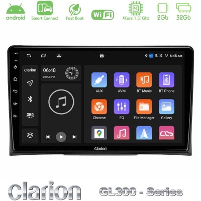 Clarion GL300 Series 4Core Android ClarionOS 2+32GB VW Transporter 2003-2015 Navigation Multimedia Tablet 9