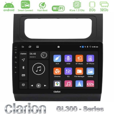 Clarion GL300 Series 4Core Android ClarionOS 2+32GB VW Touran 2011-2015 Navigation Multimedia Tablet 10