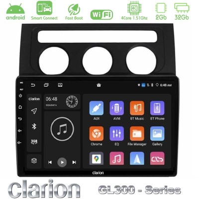 Clarion GL300 Series 4Core Android ClarionOS 2+32GB VW Touran 2003-2011 Navigation Multimedia Tablet 10