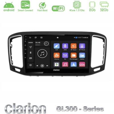 Clarion GL300 Series 4Core Android ClarionOS 2+32GB VW Sharan 2015-2023 Navigation Multimedia Tablet 9