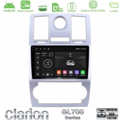 Clarion GL700 QUALCOMM Series 8Core Android ClarionOS 4+64GB Chrysler 300C Navigation Multimedia Tablet 9
