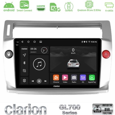 Clarion GL700 QUALCOMM Series 8Core Android ClarionOS 4+64GB Citroen C4 2004-2010 Navigation Multimedia Tablet 9