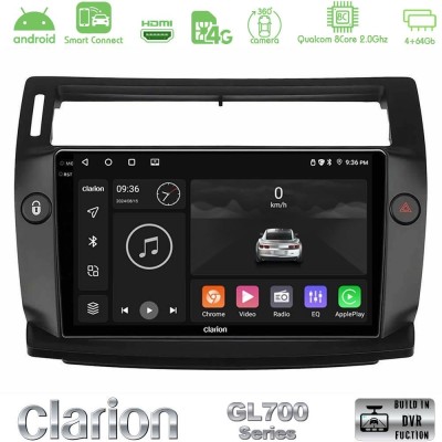 Clarion GL700 QUALCOMM Series 8Core Android ClarionOS 4+64GB Citroen C4 2004-2010 Navigation Multimedia Tablet 9