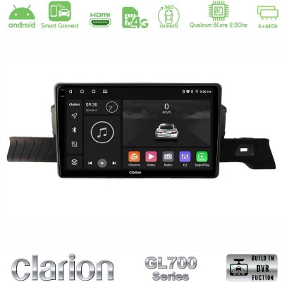 Clarion GL700 QUALCOMM Series 8Core Android ClarionOS 4+64GB Citroen C3 You 2025-> Navigation Multimedia Tablet 9