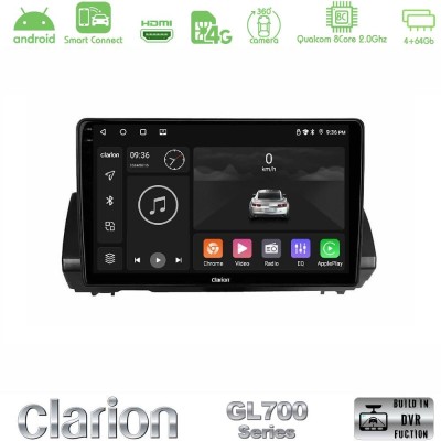 Clarion GL700 QUALCOMM Series 8Core Android ClarionOS 4+64GB Dacia Sandero/Logan/Jogger 2022-> Navigation Multimedia Tablet 9