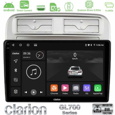 Clarion GL700 QUALCOMM Series 8Core Android ClarionOS 4+64GB Fiat Grande Punto 2006-2011 Navigation Multimedia Tablet 9