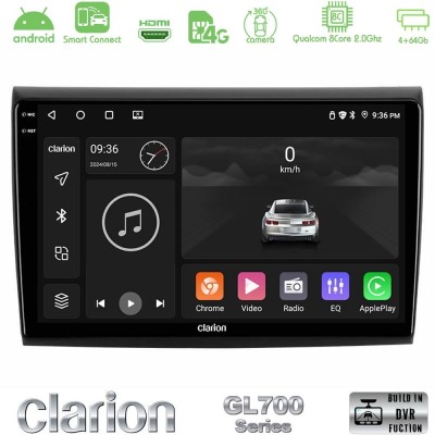 Clarion GL700 QUALCOMM Series 8Core Android ClarionOS 4+64GB Fiat Bravo Navigation Multimedia Tablet 9