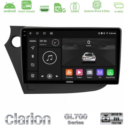 Clarion GL700 QUALCOMM Series 8Core Android ClarionOS 4+64GB Honda Insight 2009-2015 Navigation Multimedia Tablet 9