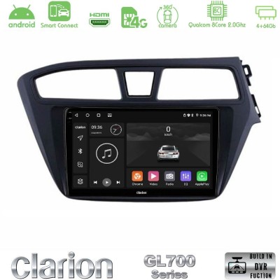 Clarion GL700 QUALCOMM Series 8Core Android ClarionOS 4+64GB Hyundai i20 2014-2018 RHD Navigation Multimedia Tablet 9