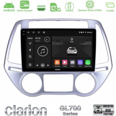 Clarion GL700 QUALCOMM Series 8Core Android ClarionOS 4+64GB Hyundai i20 2012-2014 Navigation Multimedia Tablet 9