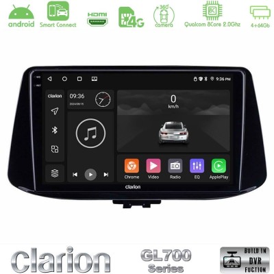 Clarion GL700 QUALCOMM Series 8Core Android ClarionOS 4+64GB Hyundai i30 Navigation Multimedia Tablet 9
