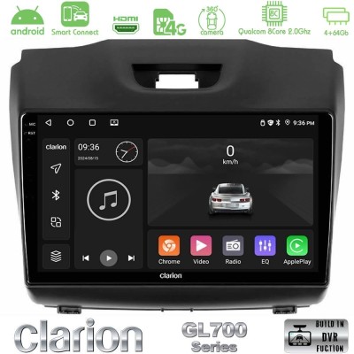 Clarion GL700 QUALCOMM Series 8Core Android ClarionOS 4+64GB Isuzu D-MAX 2012-2019 Navigation Multimedia Tablet 9