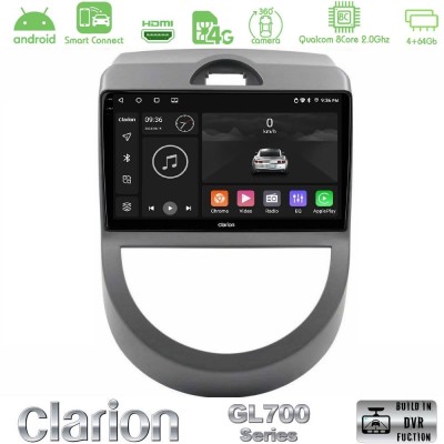 Clarion GL700 QUALCOMM Series 8Core Android ClarionOS 4+64GB Kia Soul 2009-2011 Navigation Multimedia Tablet 9