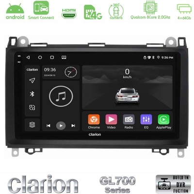 Clarion GL700 QUALCOMM Series 8Core Android ClarionOS 4+64GB Mercedes A/B/Vito/Sprinter Class Navigation Multimedia Tablet 9