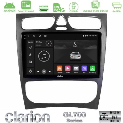 Clarion GL700 QUALCOMM Series 8Core Android ClarionOS 4+64GB Mercedes C Class (W203) Navigation Multimedia Tablet 9