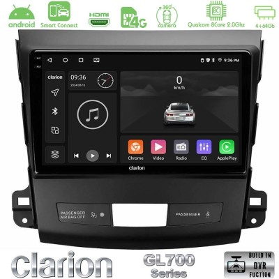 Clarion GL700 QUALCOMM Series 8Core Android ClarionOS 4+64GB Mitsubishi Outlander/Citroen C-Crosser/Peugeot 4007 Navigation Multimedia Tablet 9