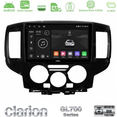 Clarion GL700 QUALCOMM Series 8Core Android ClarionOS 4+64GB Nissan NV200 2009 – 2019 Navigation Multimedia Tablet 9