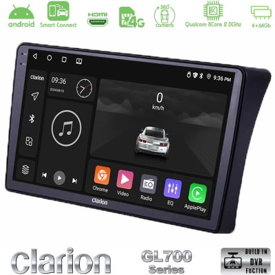 Clarion GL700 QUALCOMM Series 8Core Android ClarionOS 4+64GB Nissan Navara D40 Navigation Multimedia Tablet 9