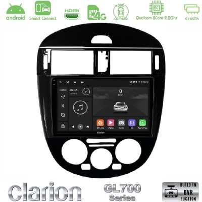 Clarion GL700 QUALCOMM Series 8Core Android ClarionOS 4+64GB Nissan Pulsar 2015-2018 (Manual A/C) Navigation Multimedia Tablet 9