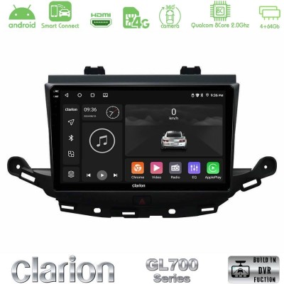 Clarion GL700 QUALCOMM Series 8Core Android ClarionOS 4+64GB Opel Astra K 2015-2019 Navigation Multimedia Tablet 9