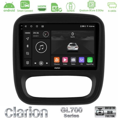 Clarion GL700 QUALCOMM Series 8Core Android ClarionOS 4+64GB Renault/Nissan/Opel/Fiat Navigation Multimedia Tablet 9