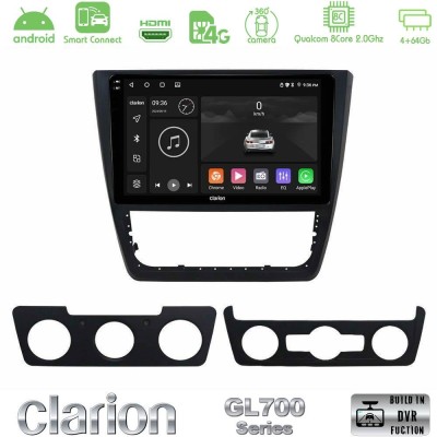 Clarion GL700 QUALCOMM Series 8Core Android ClarionOS 4+64GB Skoda Yeti 2009-> Navigation Multimedia Tablet 10