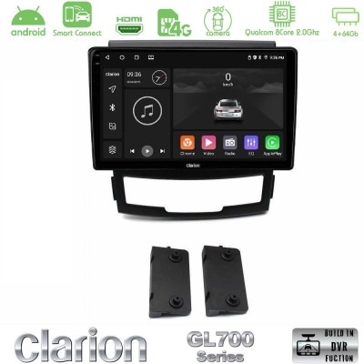 Clarion GL700 QUALCOMM Series 8Core Android ClarionOS 4+64GB Ssangyong Korando 2010-2014 Navigation Multimedia Tablet 9