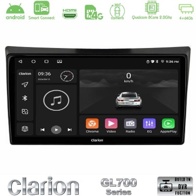Clarion GL700 QUALCOMM Series 8Core Android ClarionOS 4+64GB Ssangyong Rexton 2002-2006 Navigation Multimedia Tablet 9