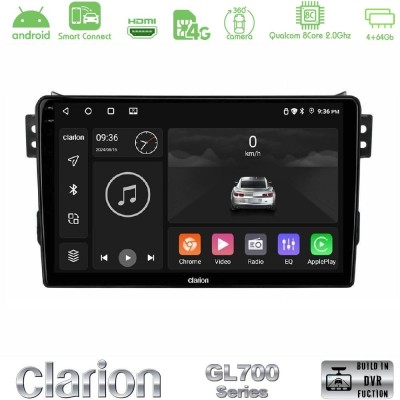 Clarion GL700 QUALCOMM Series 8Core Android ClarionOS 4+64GB Suzuki Splash & Opel Agila 2008-2014 Navigation Multimedia Tablet 9