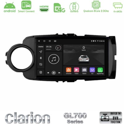 Clarion GL700 QUALCOMM Series 8Core Android ClarionOS 4+64GB Toyota Yaris Navigation Multimedia Tablet 9