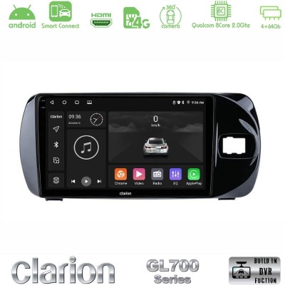 Clarion GL700 QUALCOMM Series 8Core Android ClarionOS 4+64GB Toyota Yaris (Vitz) 2015-2020 RHD Navigation Multimedia Tablet 9