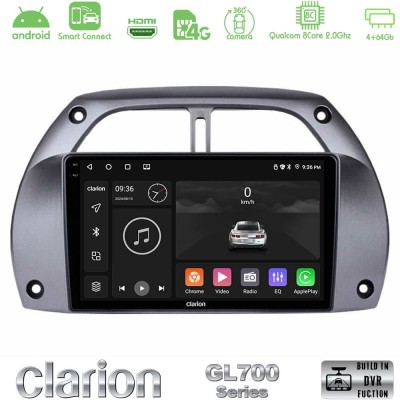 Clarion GL700 QUALCOMM Series 8Core Android ClarionOS 4+64GB Toyota RAV4 2001 - 2006 Navigation Multimedia Tablet 9