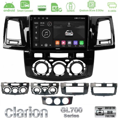 Clarion GL700 QUALCOMM Series 8Core Android ClarionOS 4+64GB Toyota Hilux 2007-2016 Navigation Multimedia Tablet 9