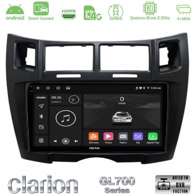 Clarion GL700 QUALCOMM Series 8Core Android ClarionOS 4+64GB Toyota Yaris Navigation Multimedia Tablet 9