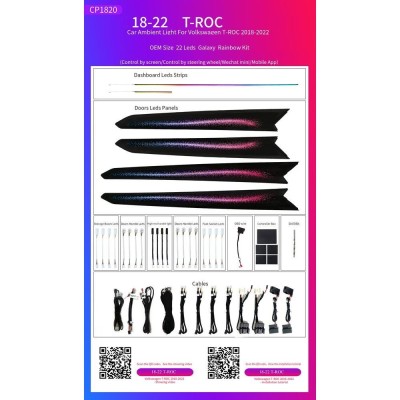 Ατμοσφαιρικός Φωτισμός VW T-Roc Ambient Light Kit 1:1