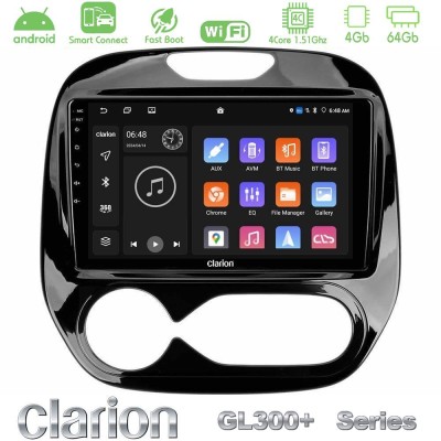 Clarion GL300+ Series 4Core Android ClarionOS 4+64GB     Renault Captur 2013-2019 (Facelift) Navigation Multimedia Tablet 9