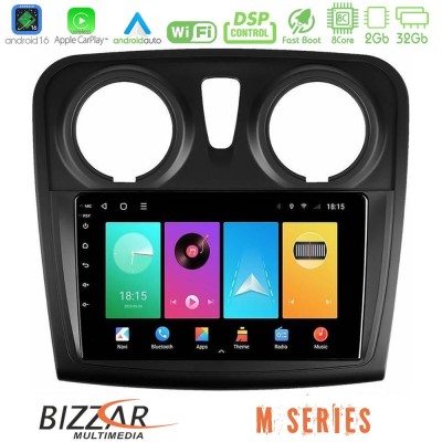 Bizzar M Series 8Core Android16 2+32GB     Dacia Dokker 2014-2021 Navigation Multimedia Tablet 9