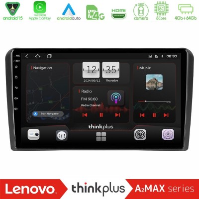 Lenovo Thinkplus A2MAX Series 8Core Android15 4+64GB Audi A3 8P Navigation Multimedia Tablet 9