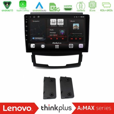 Lenovo Thinkplus A2MAX Series 8Core Android15 4+64GB Ssangyong Korando 2010-2014 Navigation Multimedia Tablet 9