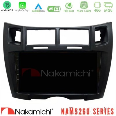 Nakamichi NAM5260 Series 4Core Android13 4+64GB Toyota Yaris Navigation Multimedia Tablet 9